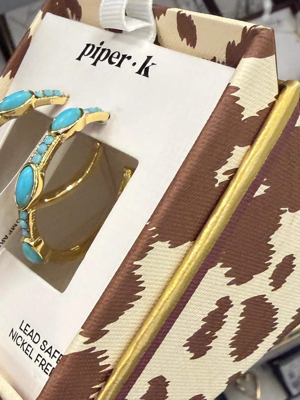 NWT ⚜️🩵⚜️ Piper K Reconstituted Turquoise Earrings